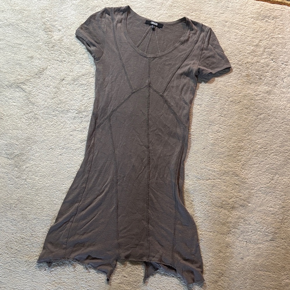 ASOS Gray brown Short Sleeve Dress